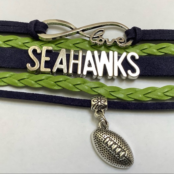 Blue and Green “LOVE SEAHAWKS “ Bracelet - Picture 3 of 8